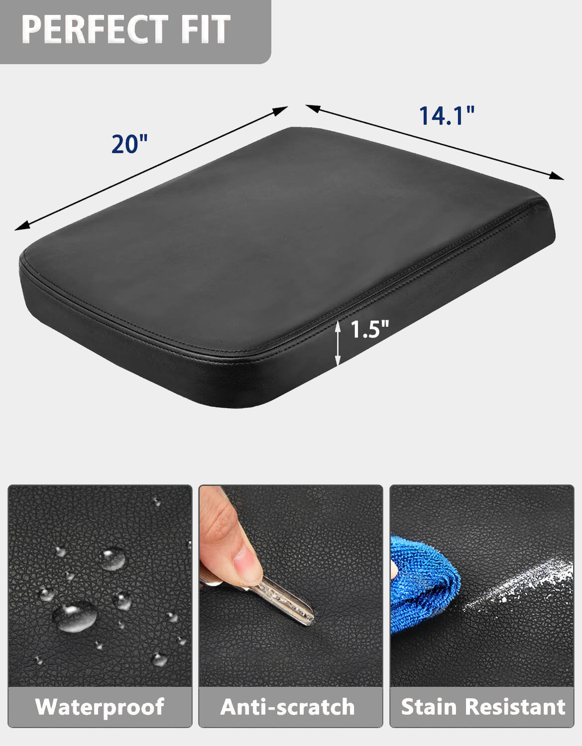 KBH Easy Installation Center Console Cover Replacement for Jump Seat 2002-2008 Dodge Ram 1500 2500 3500