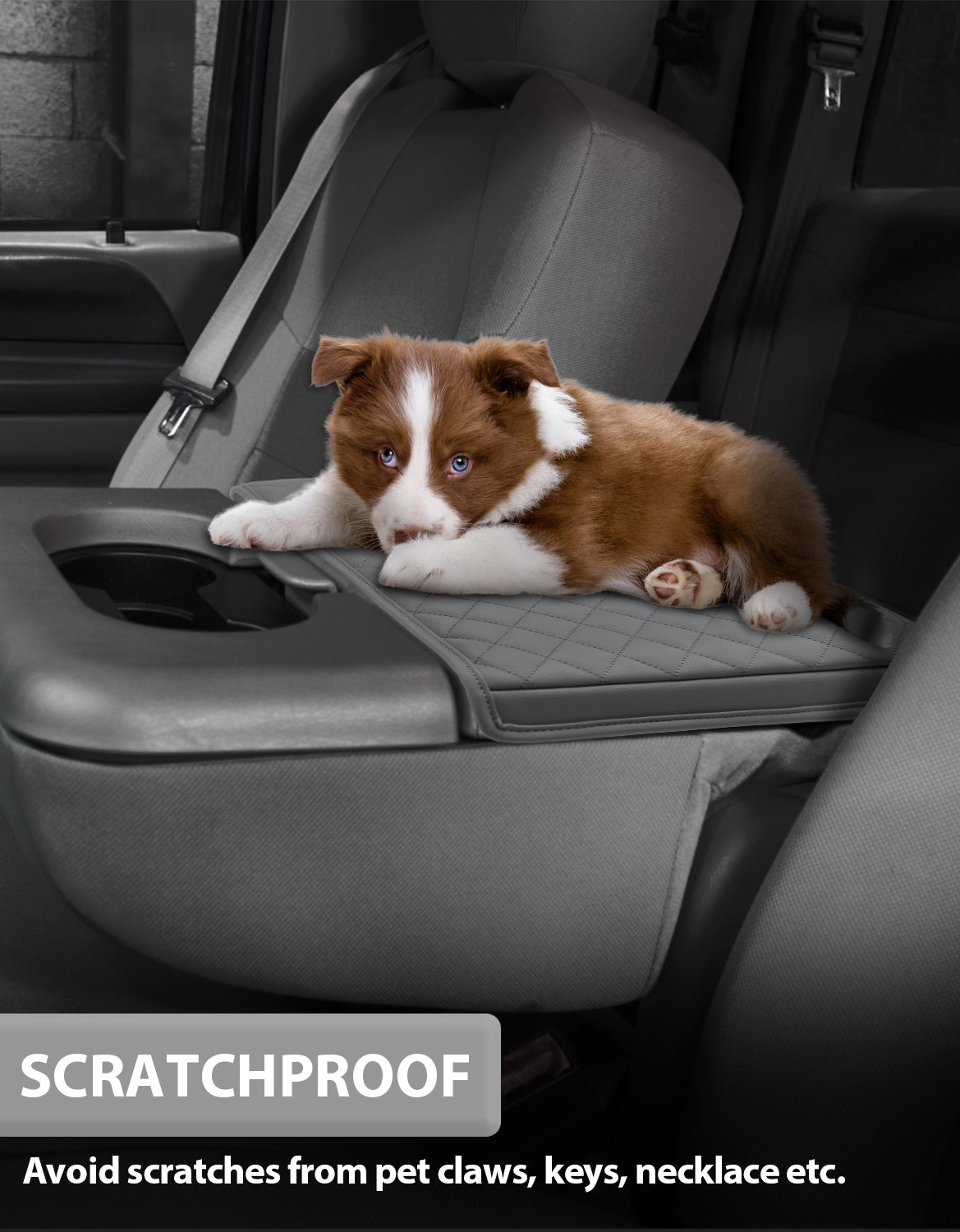 KBH Center Console Armrest Cover Pad for Jump Seat 1999-2010 Ford F250 F350 F450 Super Duty,2001-2005 F550 Super Duty