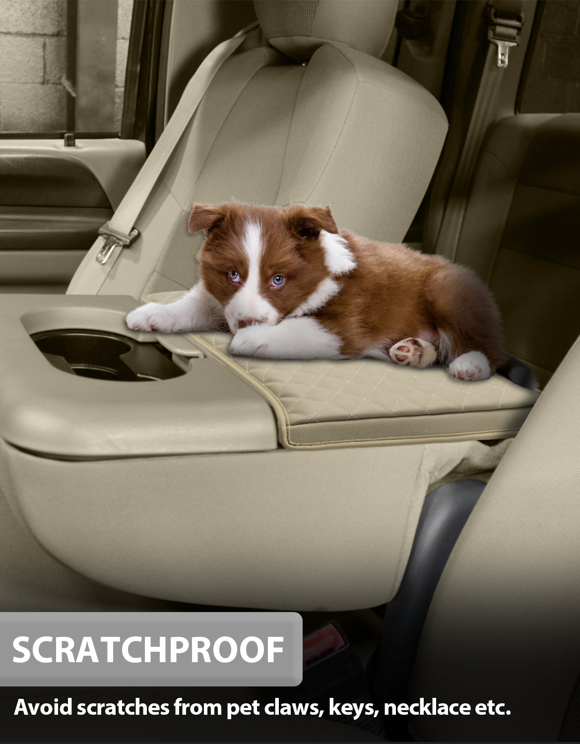 KBH Center Console Armrest Cover Pad for Jump Seat 1999-2010 Ford F250 F350 F450 Super Duty,2001-2005 F550 Super Duty