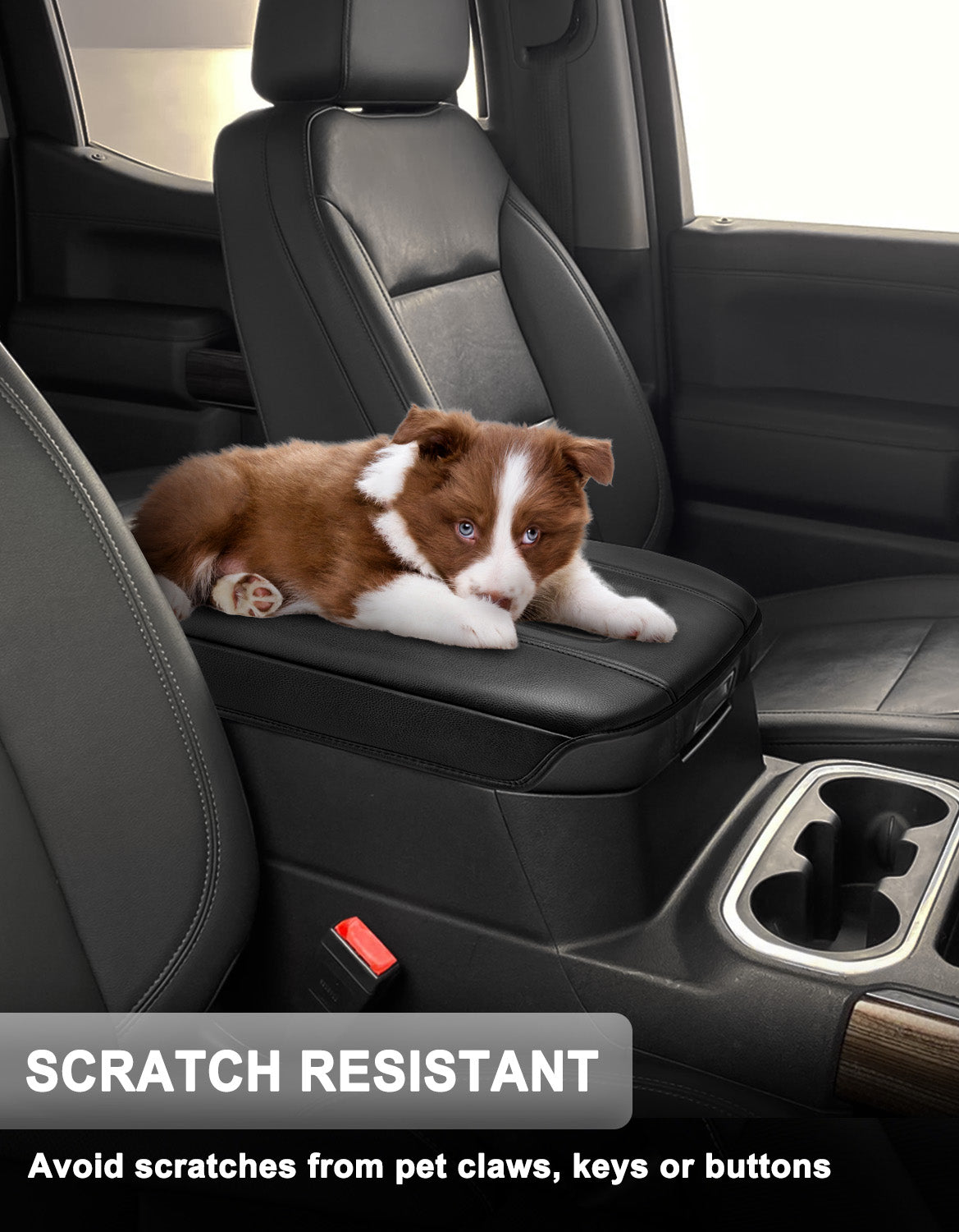 KBH Center Console Cushion Cover for Bucket Seat 2019-2025 GMC Sierra 1500 2500 3500,2019-2025 Chevy Silverado 1500 2500 3500, 2021-2025 Tahoe/Suburban/Yukon