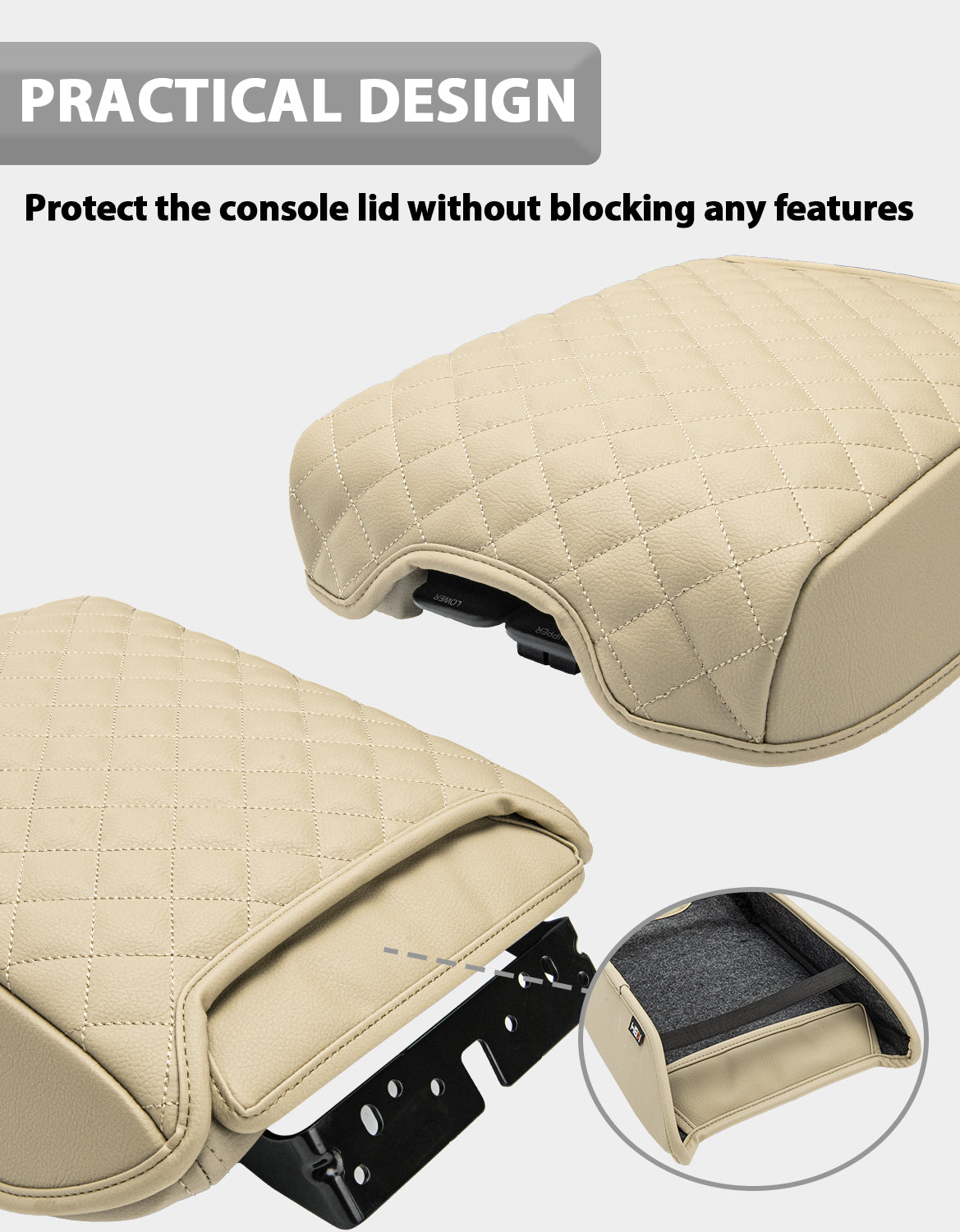KBH Center Console Armrest Cover Cushion Pad Protector for 2013-2020 Nissan Pathfinder,2013-2020 Infiniti QX60 / JX35
