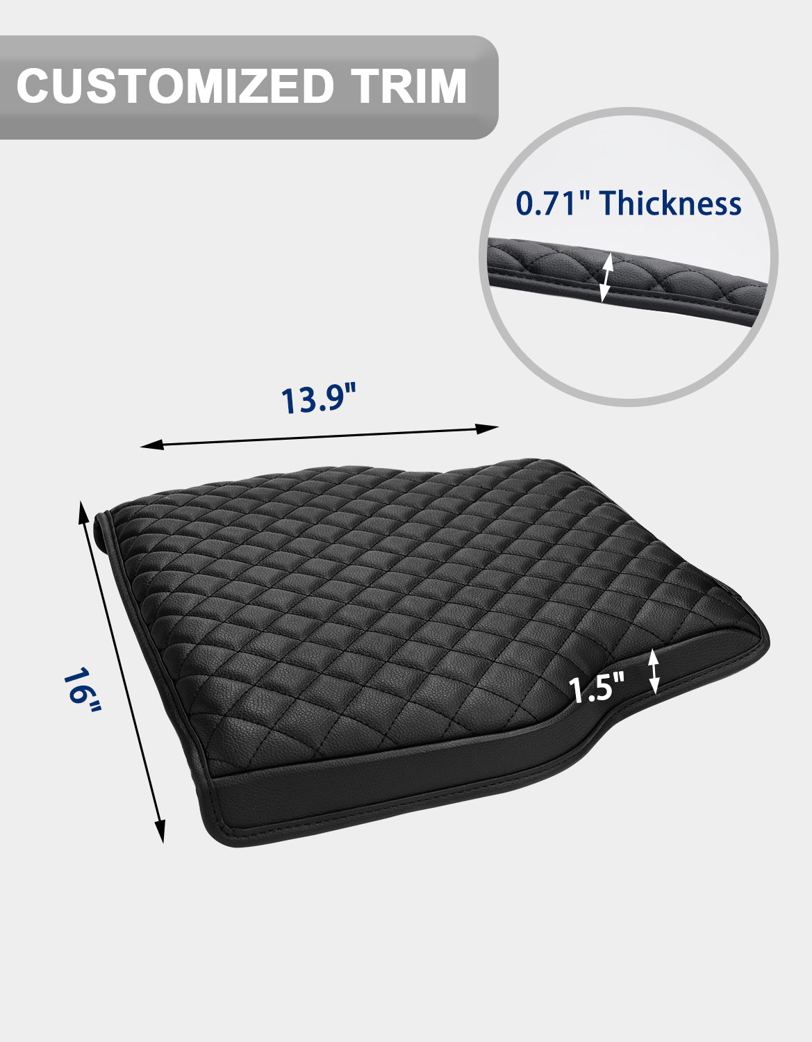 KBH Black Center Console Armrest Cover for Jump Seat 2019-2025 Dodge Ram 1500 New Model