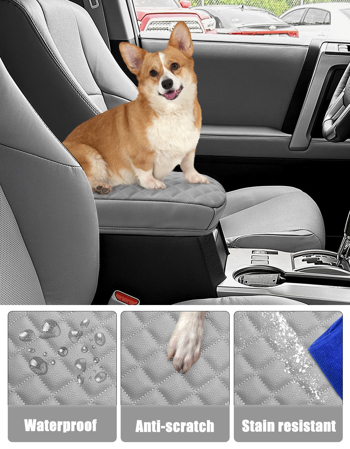 KBH Center Console Armrest Cover Cushion Pad Protector for 2010-2024 Toyota 4Runner