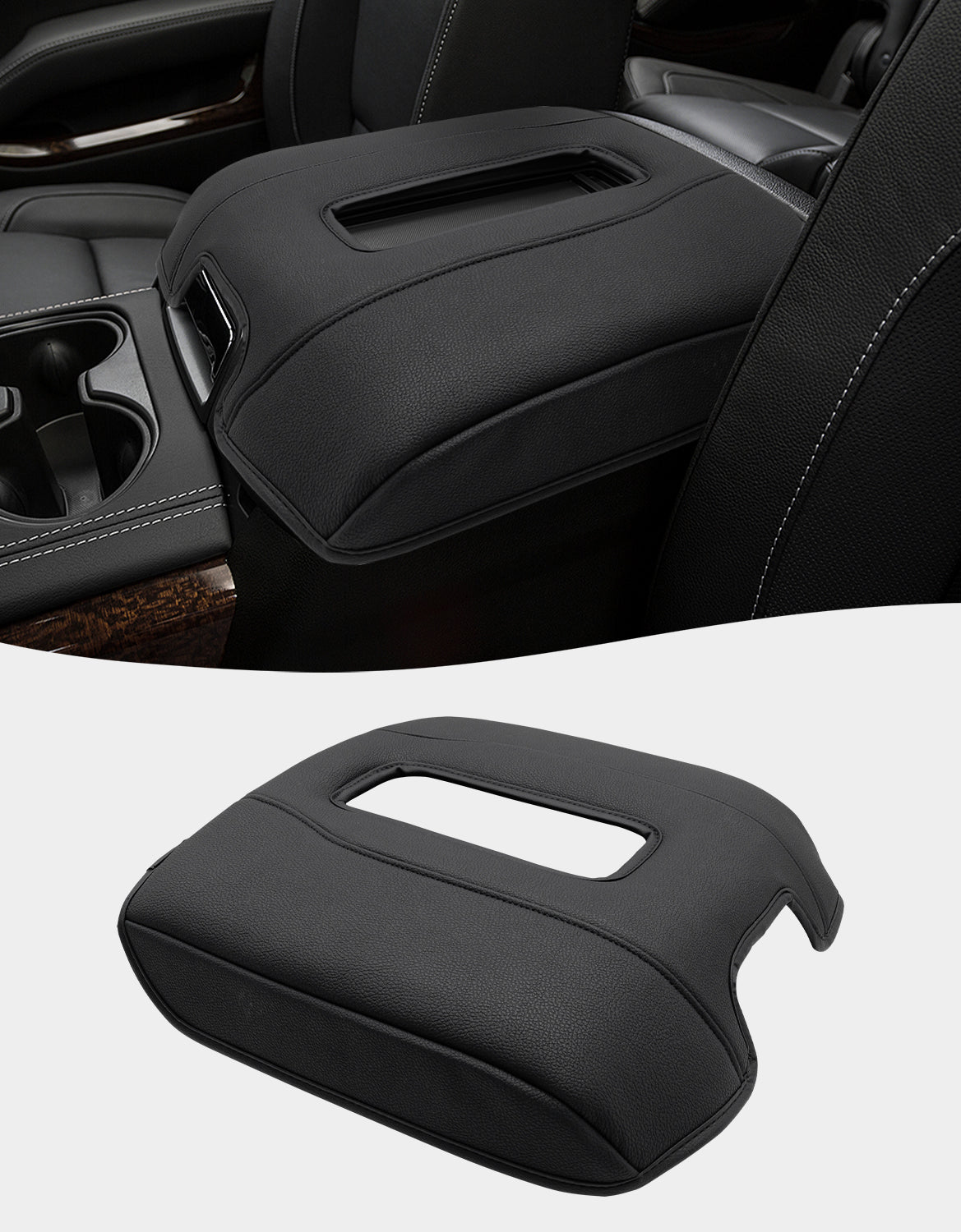 KBH Center Console Armrest Cover Pad for Bucket Seat 2014-2018 Chevy Silverado 1500 2500 3500,2014-2018 GMC Sierra 1500 2500 3500,2015-2020 Tahoe/Yukon/Suburban