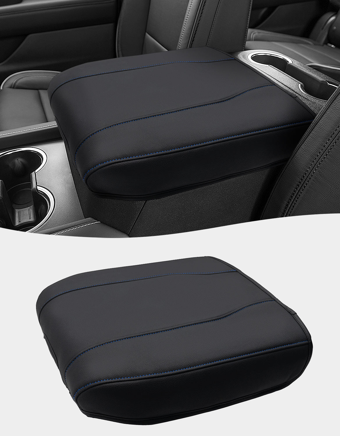 KBH Center Console Armrest Cover for Bucket Seat 2019-2025 Chevy Silverado 1500 2500 3500,2019-2025 GMC Sierra 1500 2500 3500,2021-2025 Tahoe/Suburban/Yukon