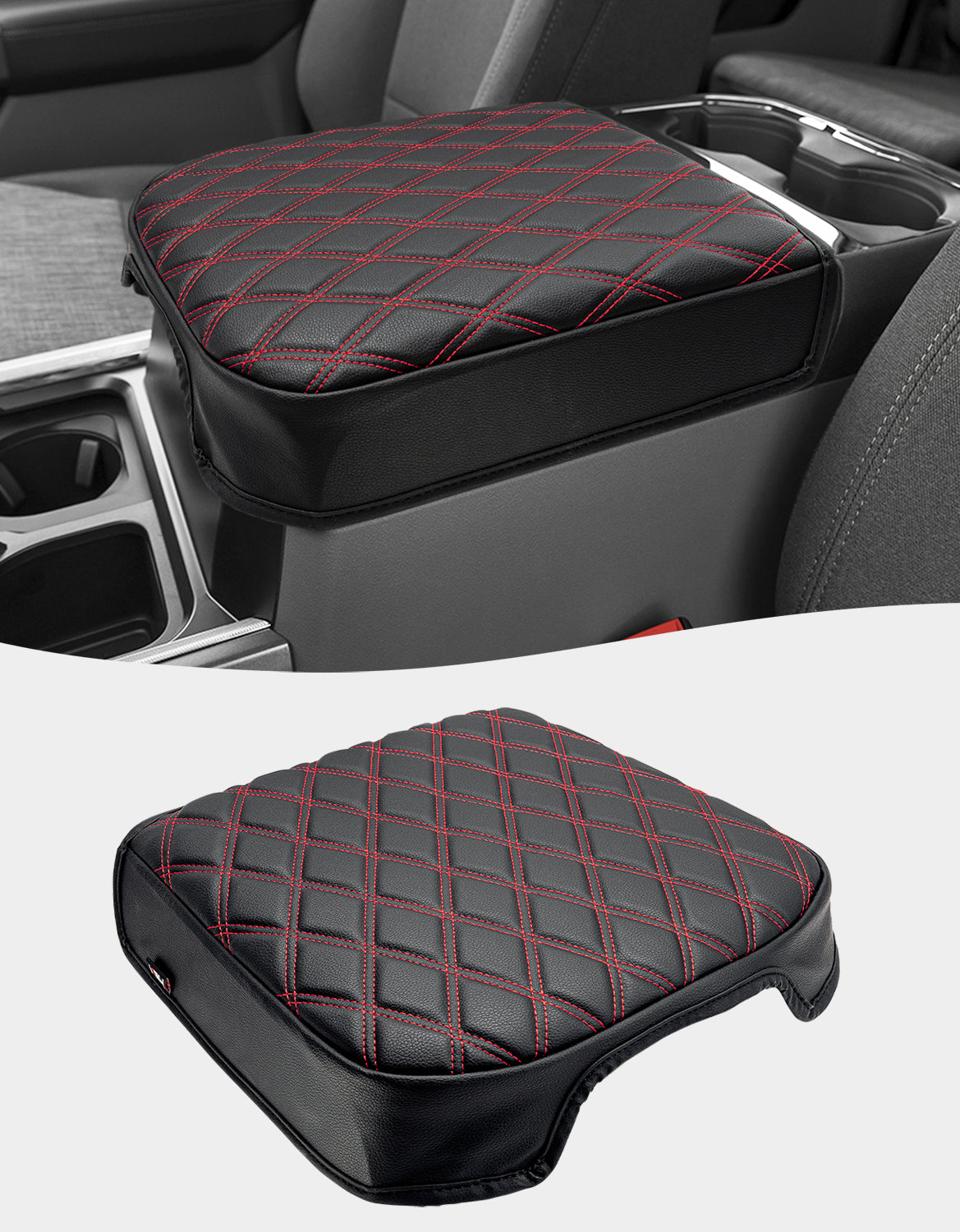 KBH Center Console Cover Pad for Bucket Seat 2023-2025 Ford F250 F350 F450 F550 Super Duty