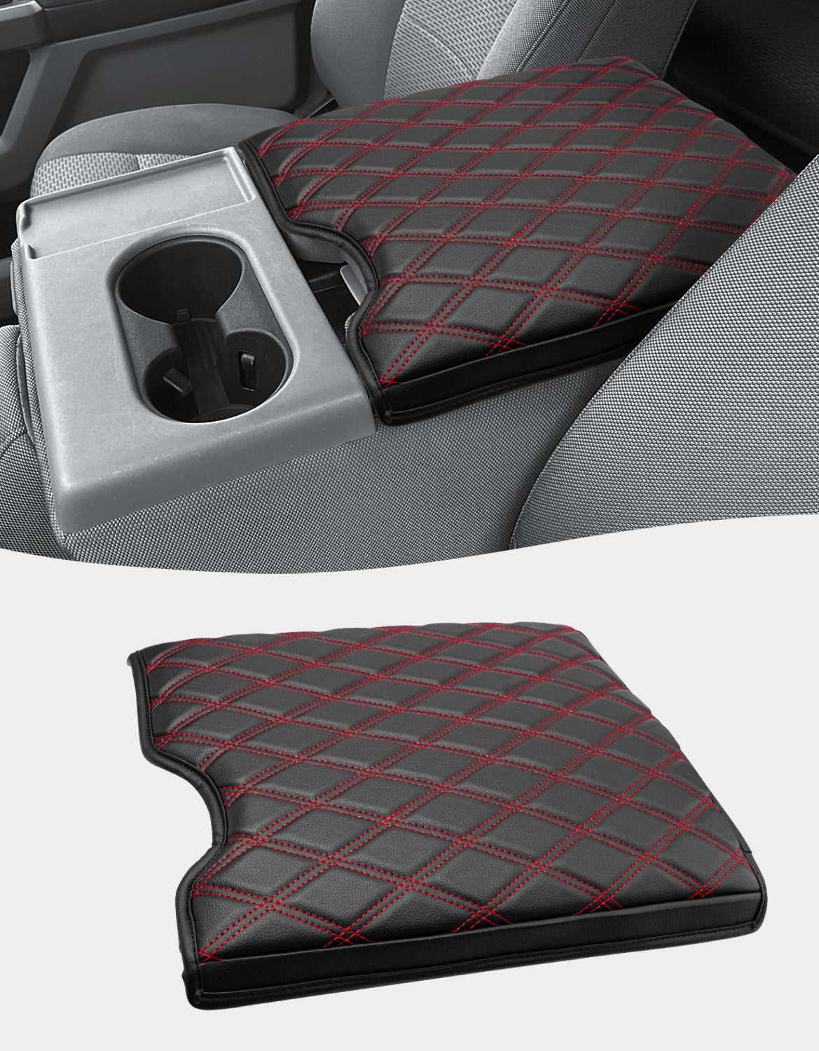 KBH Center Console Armrest Cover Pad for Jump Seat 2015-2025 Ford F150, 2017-2025 Ford F250 F350 F450 F550 Super Duty