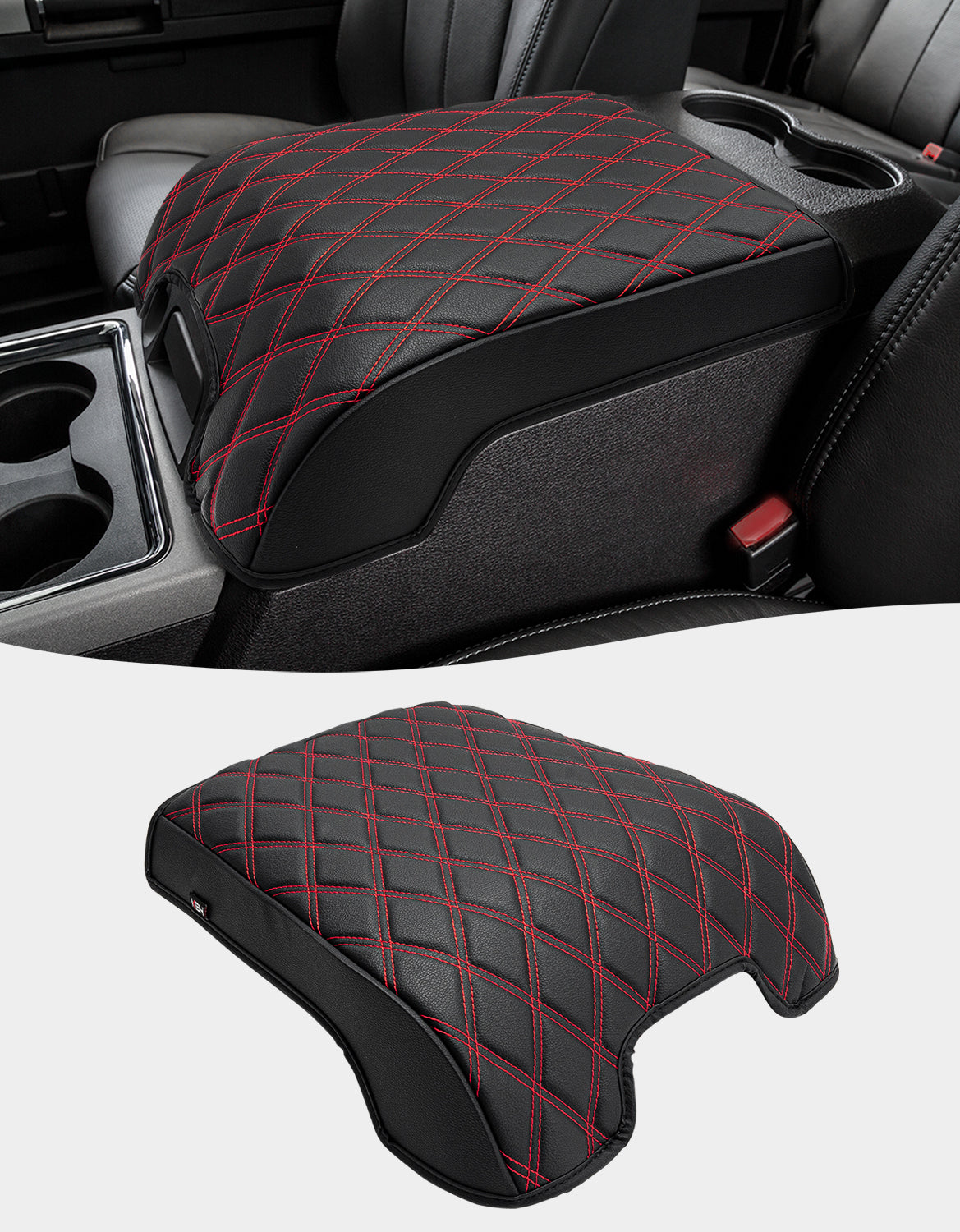 KBH Center Console Cover Pad for Bucket Seat 2011-2016 Ford F250 F350 F450 F550 Super Duty