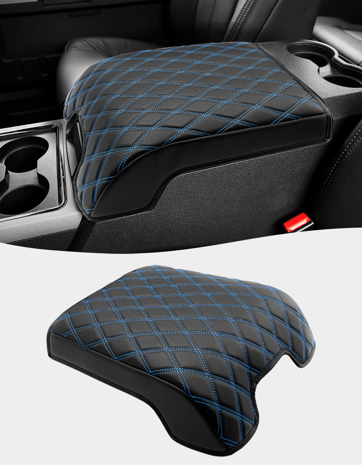 KBH Center Console Cover Pad for Bucket Seat 2011-2016 Ford F250 F350 F450 F550 Super Duty