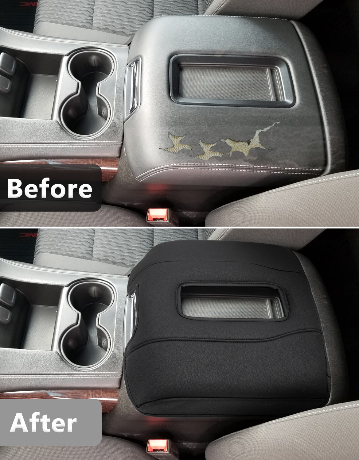 KBH Center Console Armrest Cover Pad for Bucket Seat 2014-2018 Chevy Silverado 1500 2500 3500,2014-2018 GMC Sierra 1500 2500 3500,2015-2020 Tahoe/Yukon/Suburban