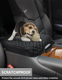 KBH Black Center Console Armrest Cover Pad Cushion Protector for Cadillac Escalade 2015-2020