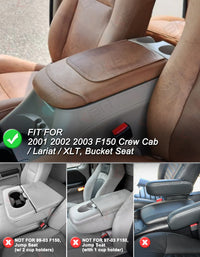 Center Console Armrest Cover Pad for Bucket Seat 2001-2003 F150 Crew Cab Lariat / XLT / King Ranch