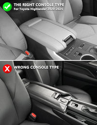 KBH Center Console Armrest Cover Pad for Toyota Highlander 2020-2025