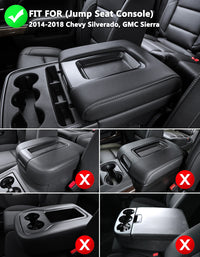 KBH Center Console Armrest Cover for Jump Seat 2014-2018 Chevy Silverado 1500 2500 3500,2014-2018 GMC Sierra 1500 2500 3500