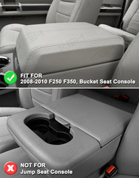 Center Console Armrest Cover Pad for Bucket Seat 2008-2010 Ford F250 F350