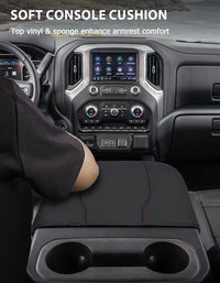 KBH Center Console Armrest Cover for Bucket Seat 2019-2025 Chevy Silverado 1500 2500 3500,2019-2025 GMC Sierra 1500 2500 3500,2021-2025 Tahoe/Suburban/Yukon