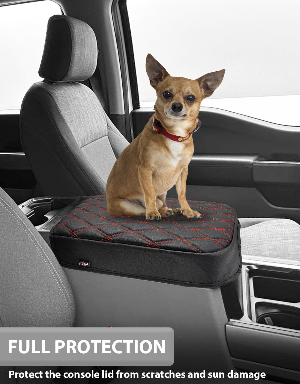 KBH Center Console Cover Pad for Bucket Seat 2023-2025 Ford F250 F350 F450 F550 Super Duty