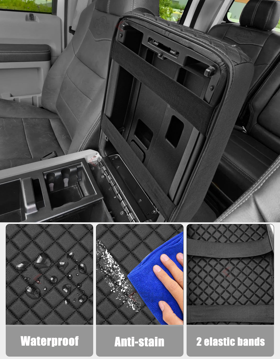 Center Console Armrest Cover Pad for Bucket Seat 2008-2010 Ford F250 F350