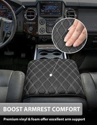 KBH Center Console Cover Pad for Bucket Seat 2011-2016 Ford F250 F350 F450 F550 Super Duty