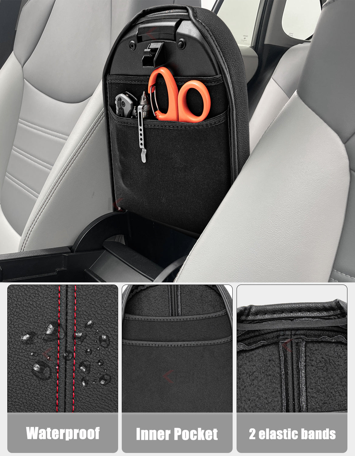 Center Console Armrest Cover Pad for Toyota Rav4 2019-2025 Inner Pocket