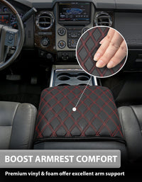 KBH Center Console Cover Pad for Bucket Seat 2011-2016 Ford F250 F350 F450 F550 Super Duty