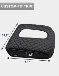 KBH Black Center Console Armrest Cover Pad Cushion Protector for Cadillac Escalade 2015-2020