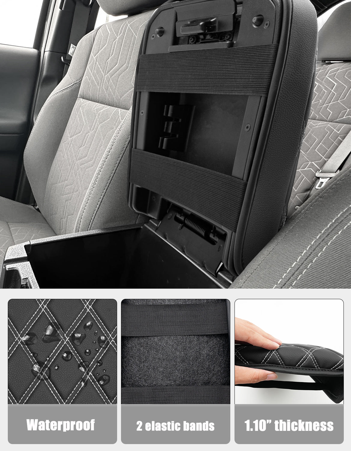 Center Console Armrest Cover Cushion Protector for Toyota Tacoma 2016-2023