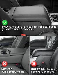 KBH Center Console Cover Pad for Bucket Seat 2011-2016 Ford F250 F350 F450 F550 Super Duty