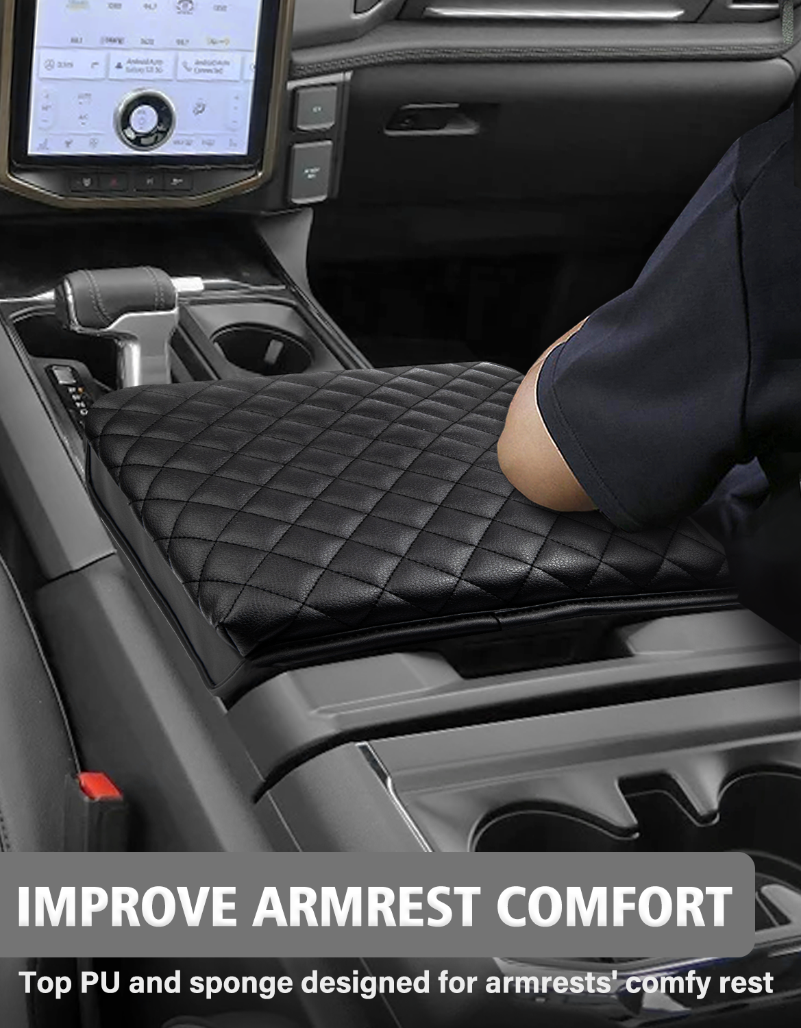 KBH Center Work Surface Console Armrest Cover Pad Cushion Protector for 2021-2024 Ford F-150