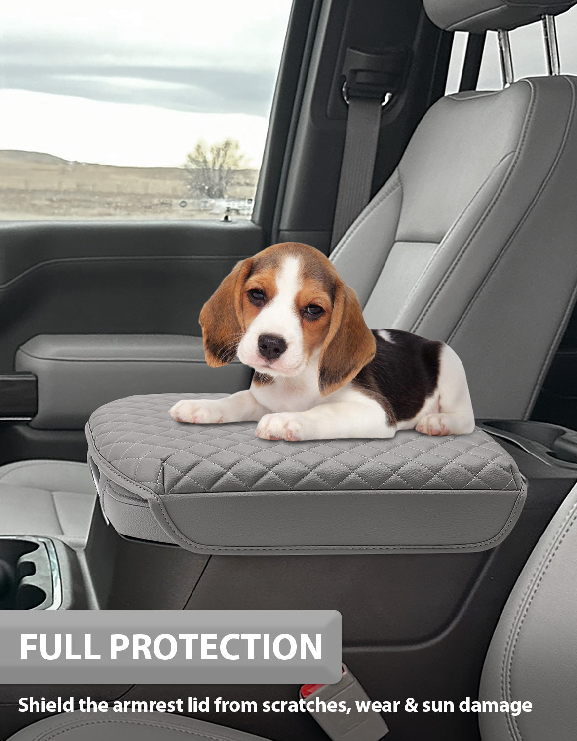 KBH Center Console Armrest Cover Pad for Bucket Seat 2019-2026 Chevy Silverado 1500 2500 3500,2019-2026 GMC Sierra 1500 2500 3500,2021-2026 Tahoe/Suburban/Yukon