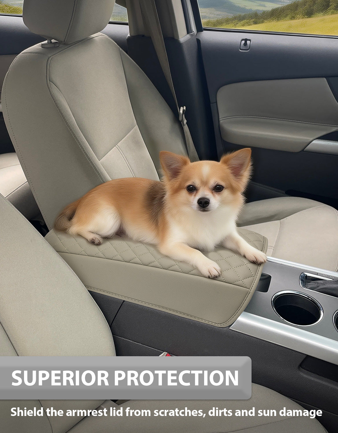 Center Console Armrest Cover Cushion Pad Protector for Ford Edge 2011-2014