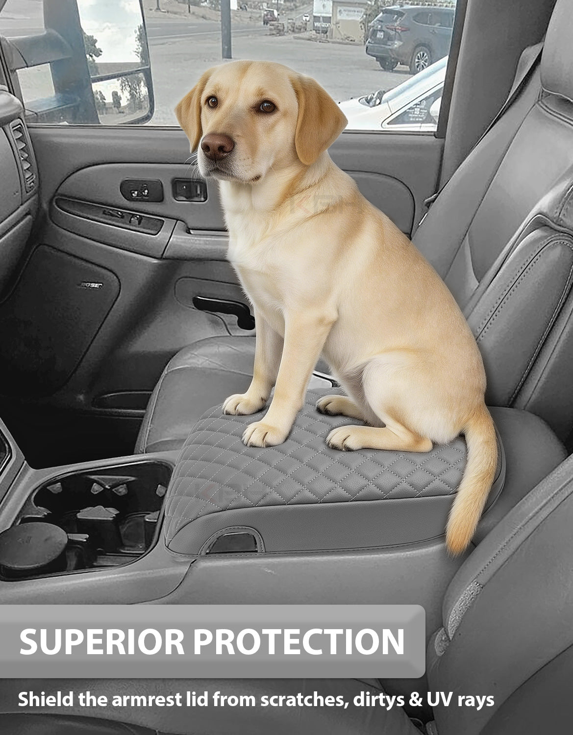 Center Console Armrest Cover for Bucket Seat 2003-2006 Chevy Silverado 1500 2500 3500,2003-2006 Chevy Tahoe/Suburban/Avalanche, 2003-2006 GMC Sierra 1500 2500 3500,2003-2006 GMC Yukon