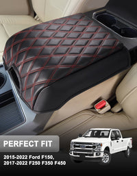 KBH Center Console Armrest Cover Cushion Pad Protector for 2015-2020 Ford F150, 2017-2022 F250/F350/F450, 2018-2023 Expedition