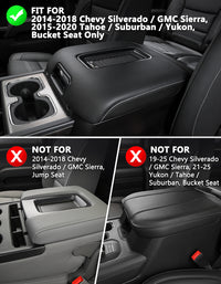 KBH Center Console Armrest Cover Pad for Bucket Seat 2014-2018 Chevy Silverado 1500 2500 3500,2014-2018 GMC Sierra 1500 2500 3500,2015-2020 Tahoe/Yukon/Suburban
