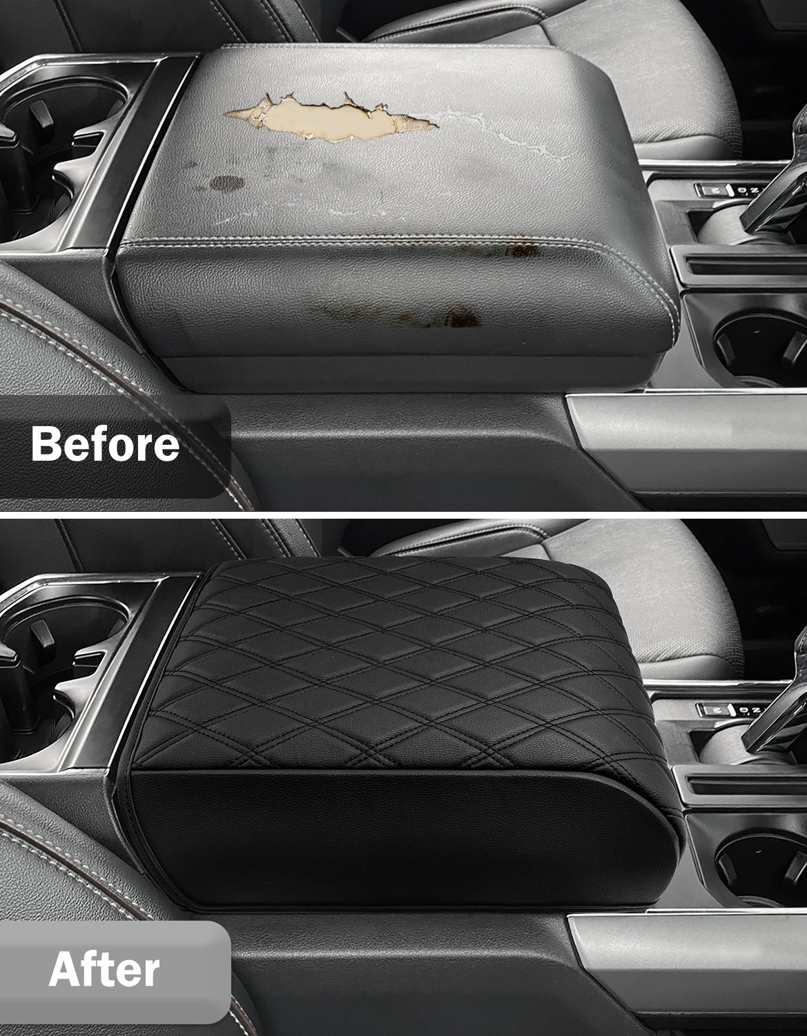 KBH Center Console Armrest Cover Pad for Bucket Seat 2021-2025 Ford F-150