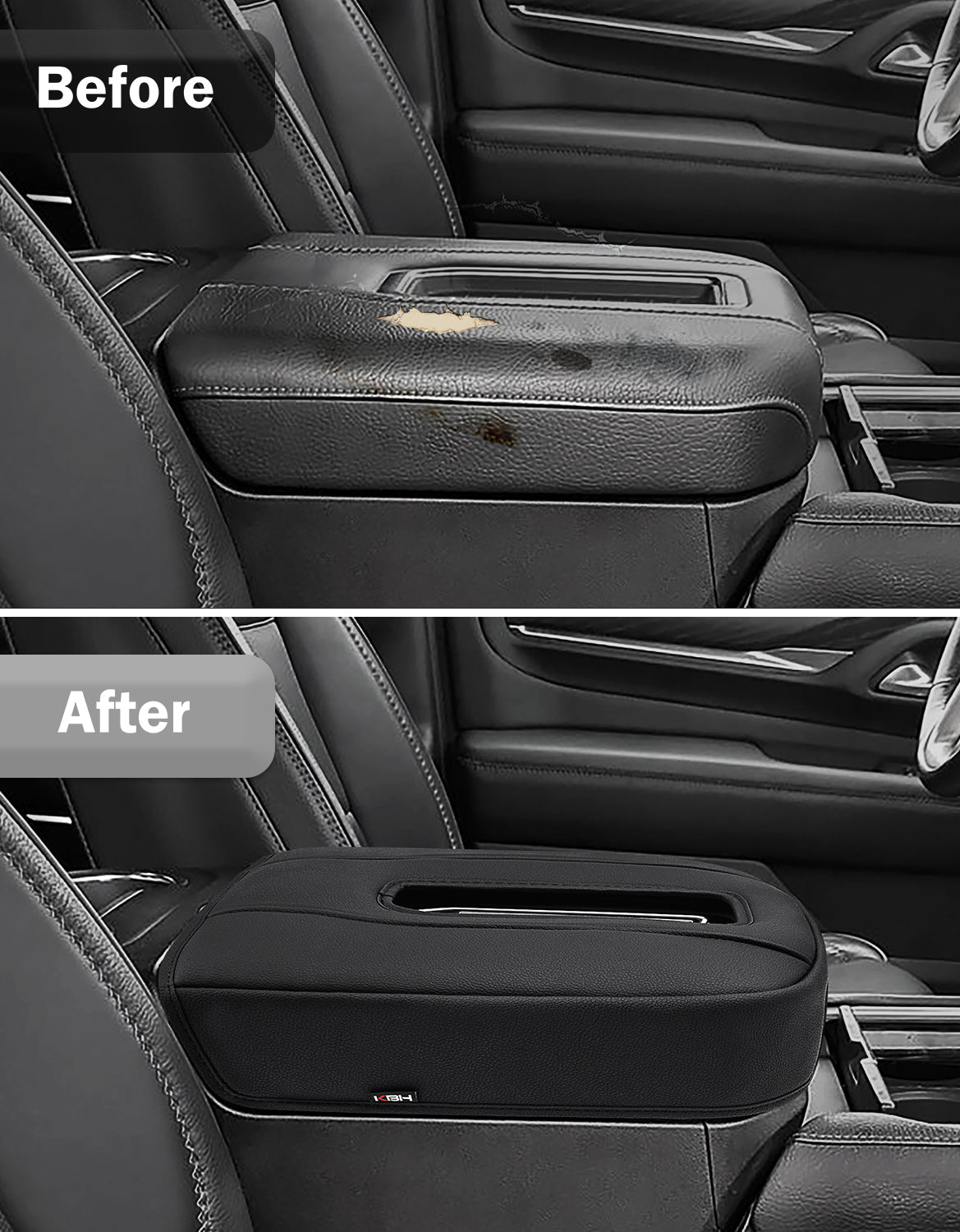 Power Sliding Console Armrest Cover for Bucket Seat 2021-2026 Chevy Tahoe Suburban,2021-2025 GMC Yukon Wireless charging port