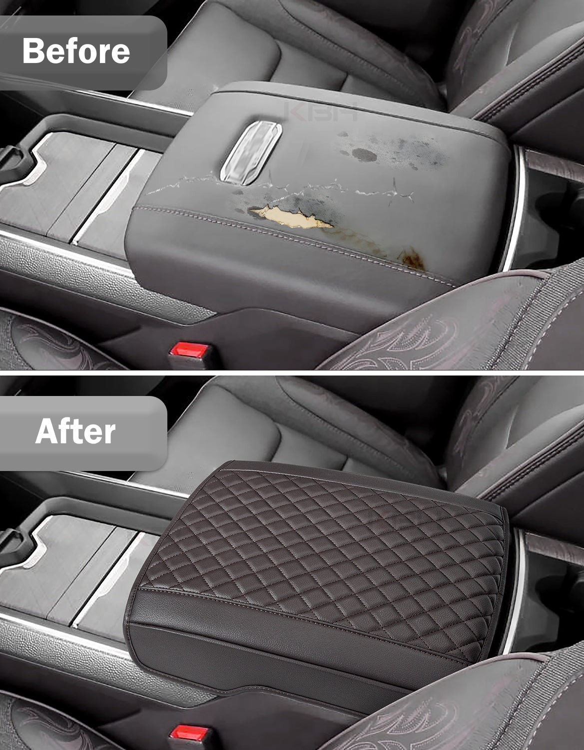 Center Console Armrest Cover Pad Cushion Protector for Bucket Seat 2019-2026 Dodge Ram 1500 2500 3500