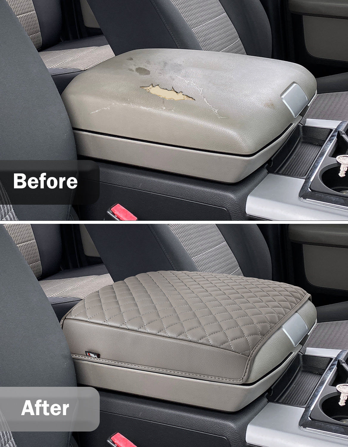 Center Console Armrest Cover Protector for Bucket Seat 2009-2018 Dodge RAM 1500 2500 3500