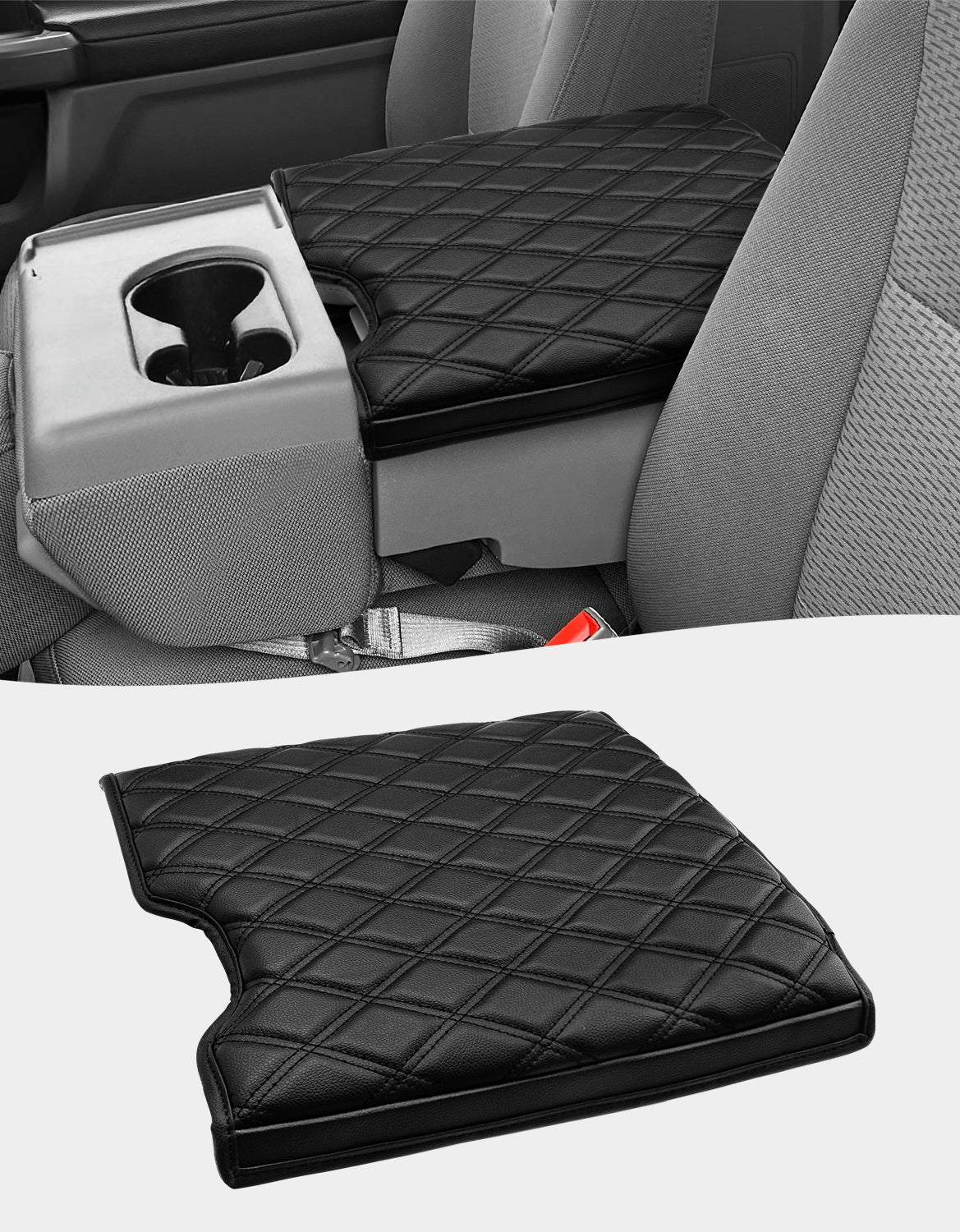KBH Center Console Armrest Cover Pad for Jump Seat 2015-2025 Ford F150, 2017-2025 Ford F250 F350 F450 Super Duty
