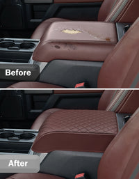 Center Console Armrest Cover Pad for Bucket Seat 2015-2020 Ford F150, 2017-2022 F250 F350 F450 F550 Super Duty, 2018-2024 Ford Expedition