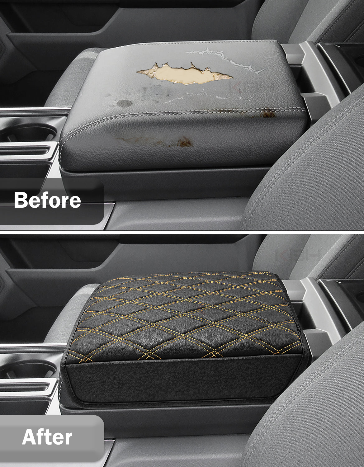 Center Work Surface Armrest Cushion for 2021-2026 Ford F150, 2022-2026 F150 Lightning