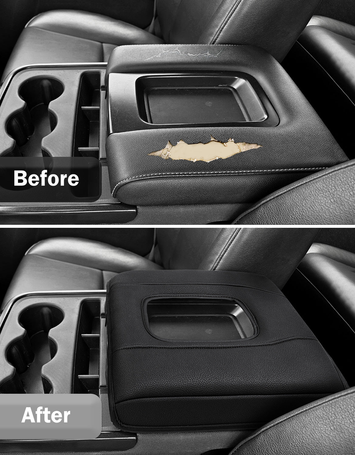 KBH Center Console Armrest Cover for Jump Seat 2014-2018 Chevy Silverado 1500 2500 3500,2014-2018 GMC Sierra 1500 2500 3500