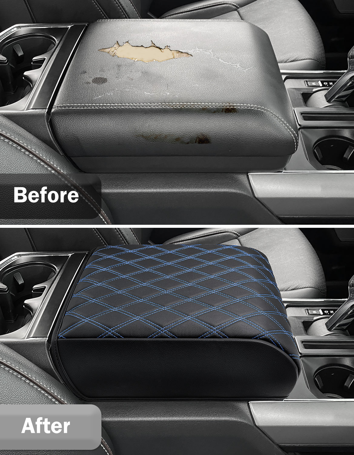 KBH Center Console Armrest Cover Pad for Bucket Seat 2021-2025 Ford F-150