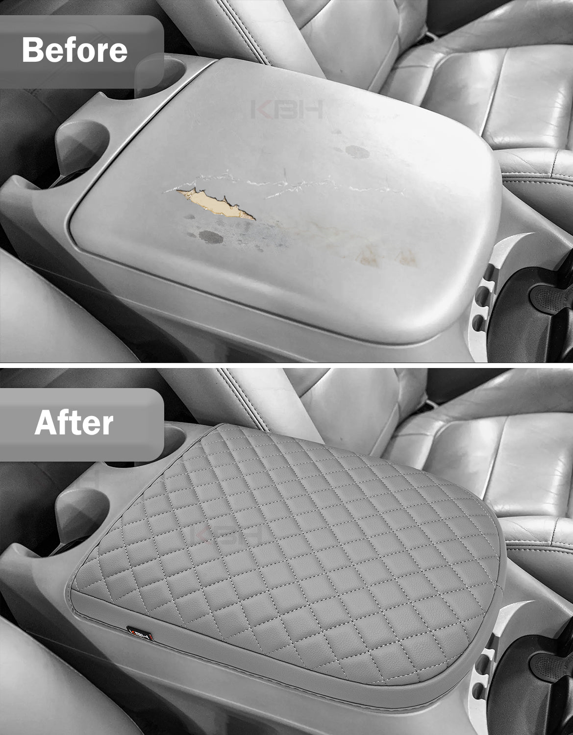 Center Console Armrest Cover Pad for Bucket Seat 2001-2003 F150 Crew Cab Lariat / XLT / King Ranch