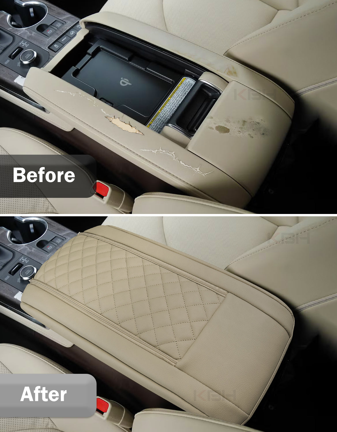 Center Console Armrest Cover Pad for Toyota Highlander 2020-2025
