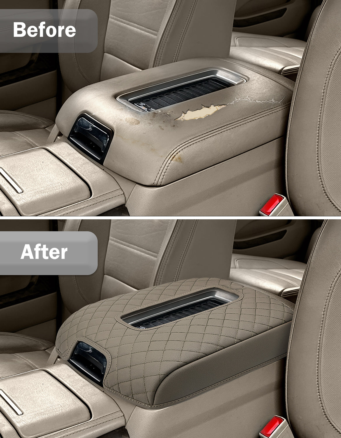 Center Console Armrest Cover Pad for Bucket Seat 2014-2018 Chevy Silverado 1500 2500 3500,2014-2018 GMC Sierra 1500 2500 3500,2015-2020 Tahoe/Yukon/Suburban