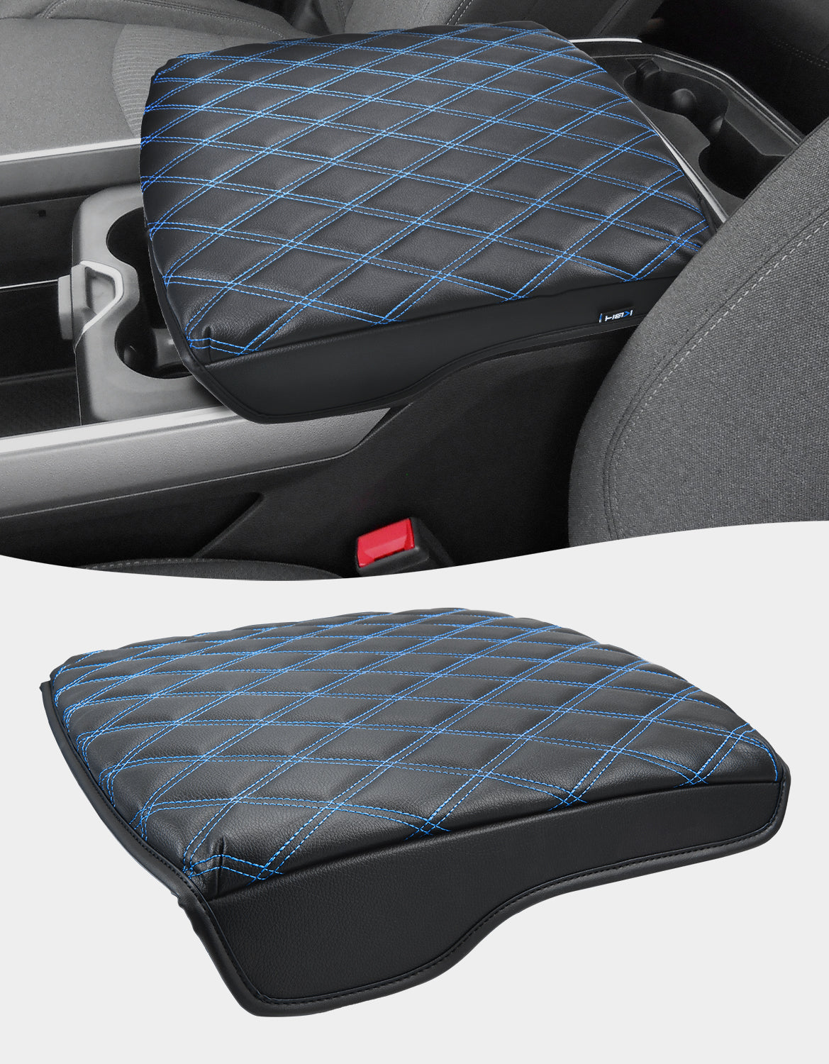 KBH Center Console Armrest Cover Pad Cushion Protector for Bucket Seat 2019-2025 Dodge Ram 1500 2500 3500