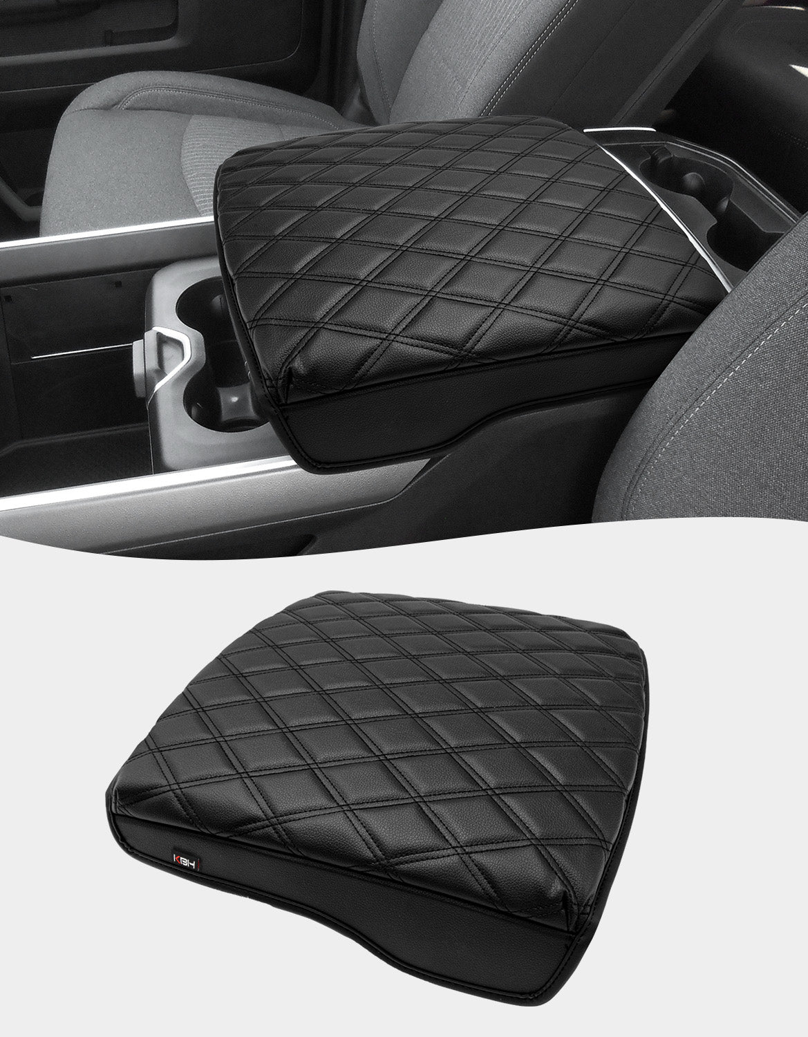 KBH Center Console Armrest Cover Pad Cushion Protector for Bucket Seat 2019-2025 Dodge Ram 1500 2500 3500