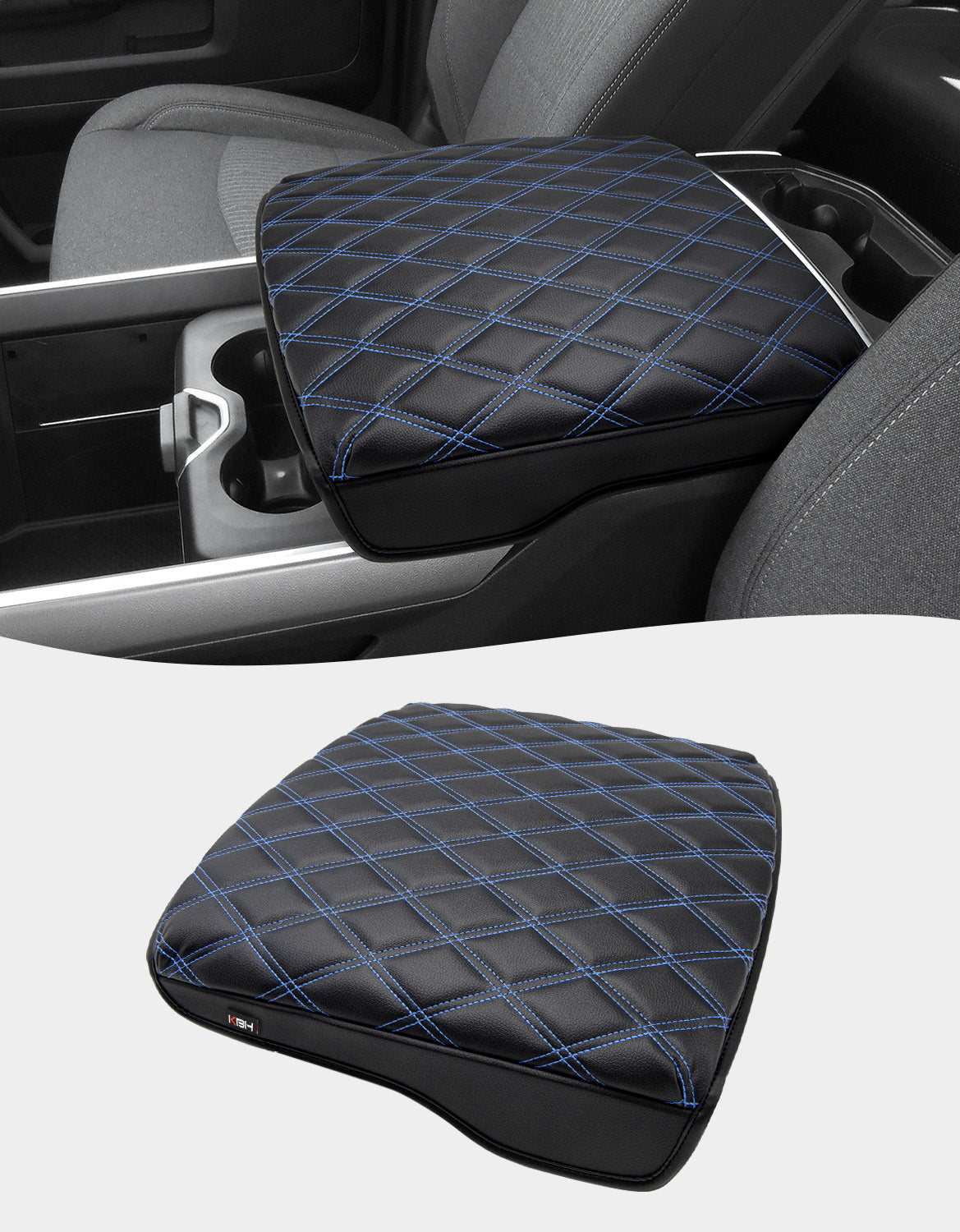 KBH Center Console Armrest Cover Pad Cushion Protector for Bucket Seat 2019-2025 Dodge Ram 1500 2500 3500