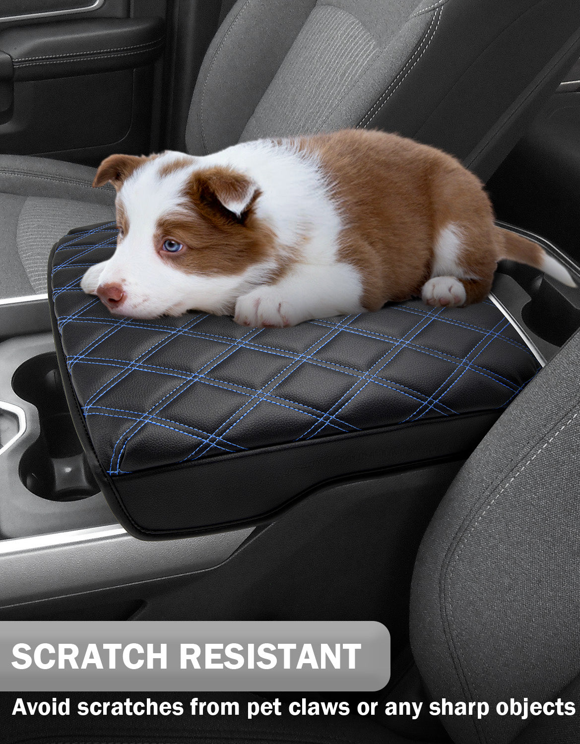 KBH Center Console Armrest Cover Pad Cushion Protector for Bucket Seat 2019-2025 Dodge Ram 1500 2500 3500